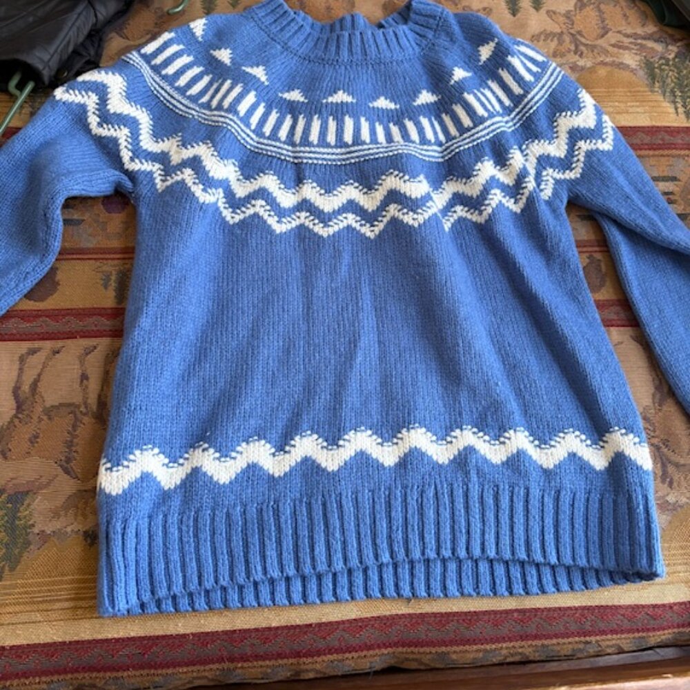 FatFace Blue Fair Isle Sweater